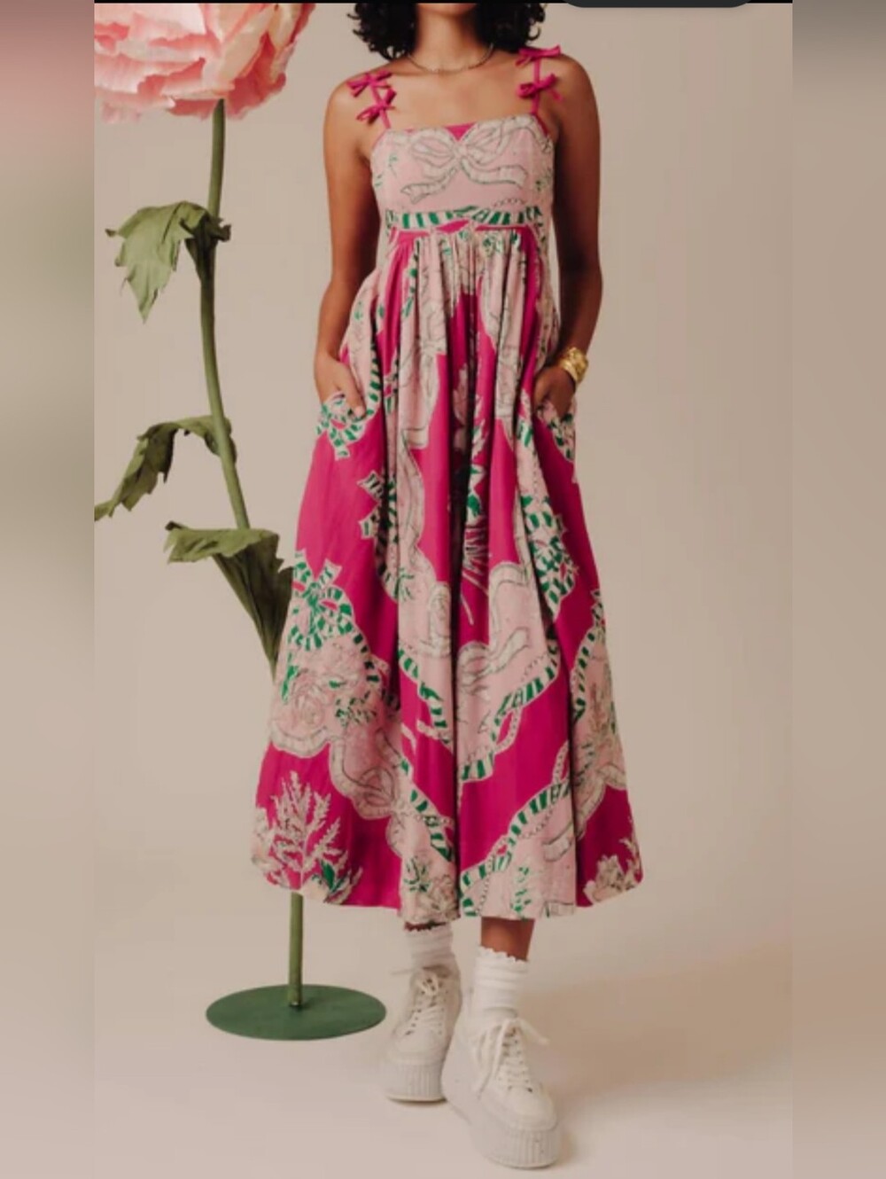 Love The Label belle dress in belle bow print Women's Size Small